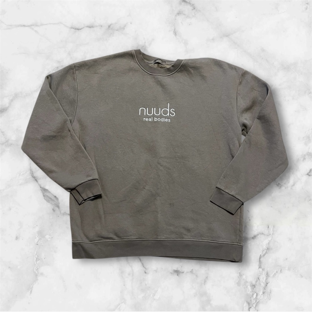 NUUDS Sweatshirt Embroidered Long Sleeve Pullover Brown Men’s Size‎ Large